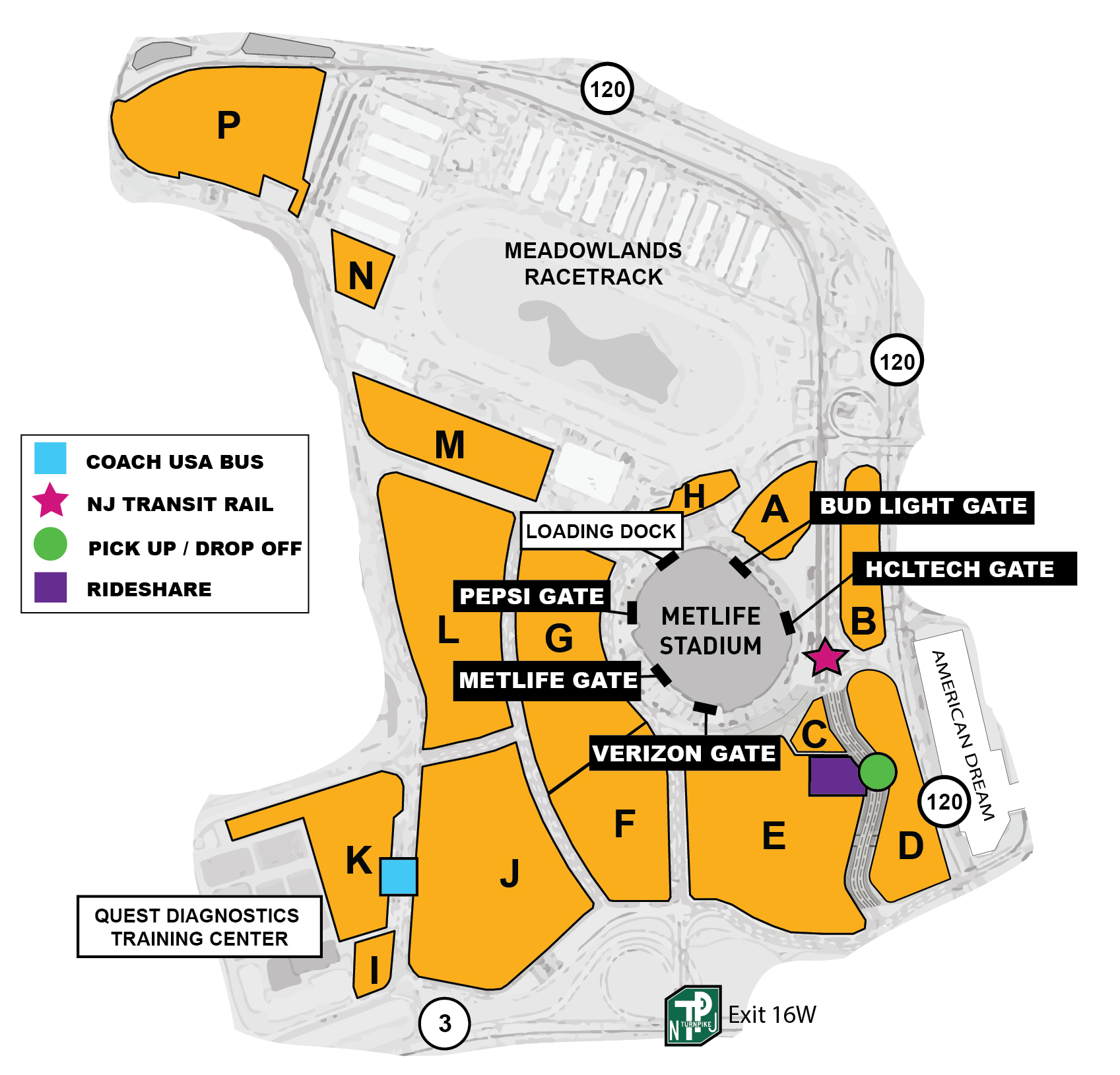 Stadium Parking Map 2022