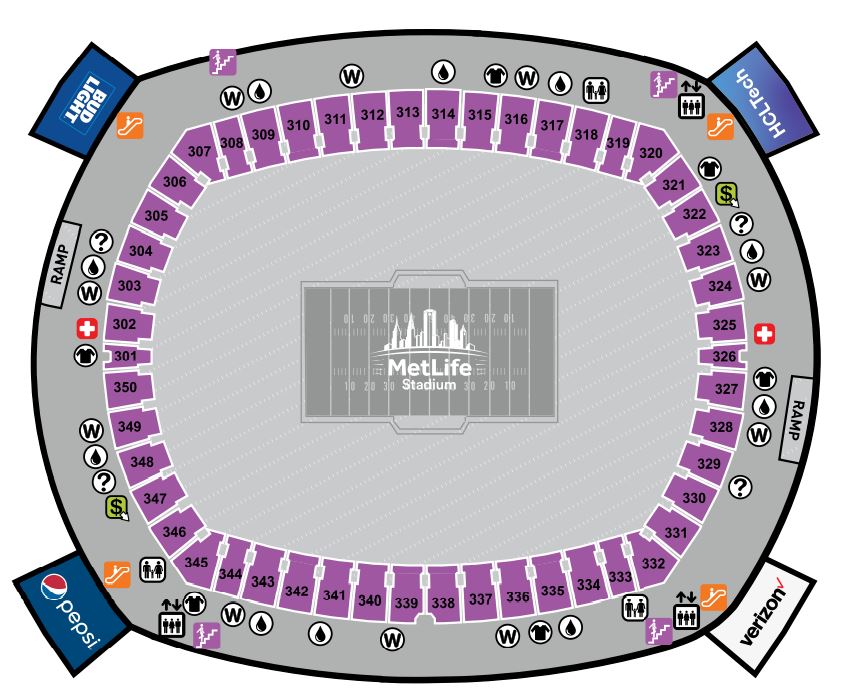 MetLife Stadium Seats in Sun & Shade - Find Giants & Jets Tickets