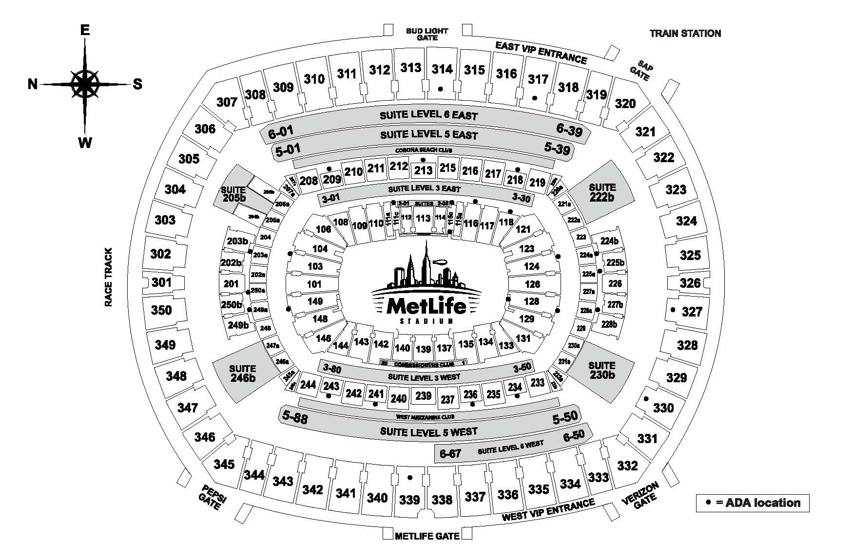 jets stadium seating